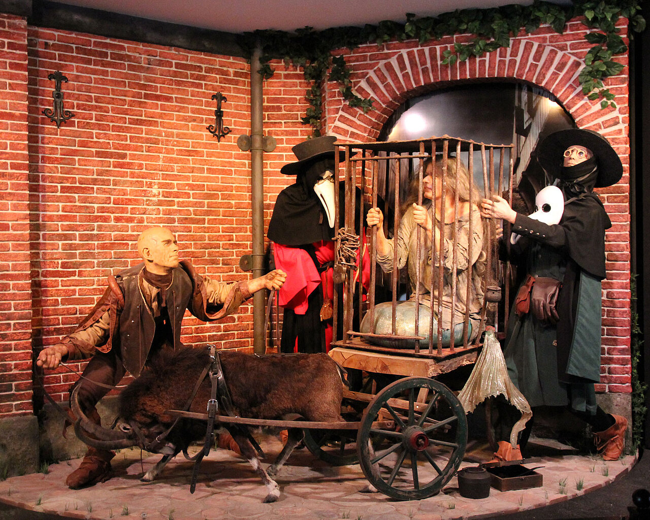 De zeemeermin wordt onderzocht door pestdokters